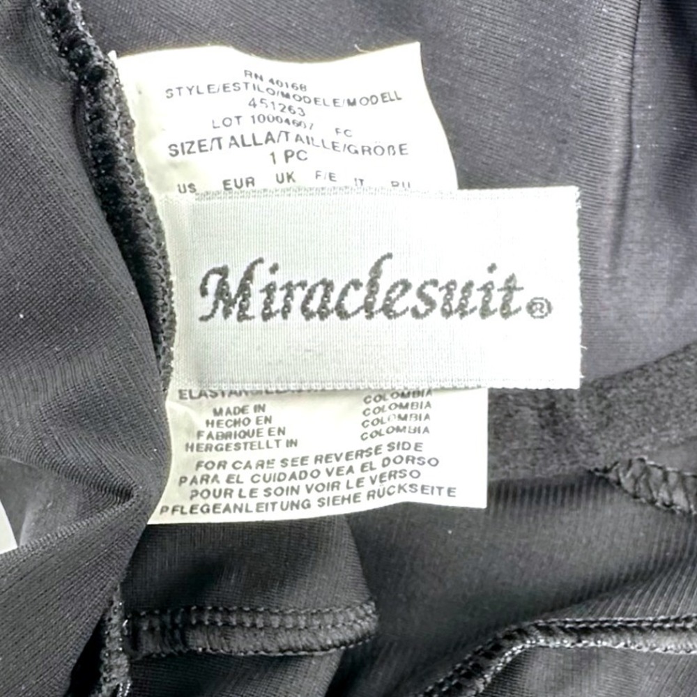 Miraclesuit Womens Black Underwire Ruched One Piece Swimsuit Size 12 New 451263 - Picture 6 of 8